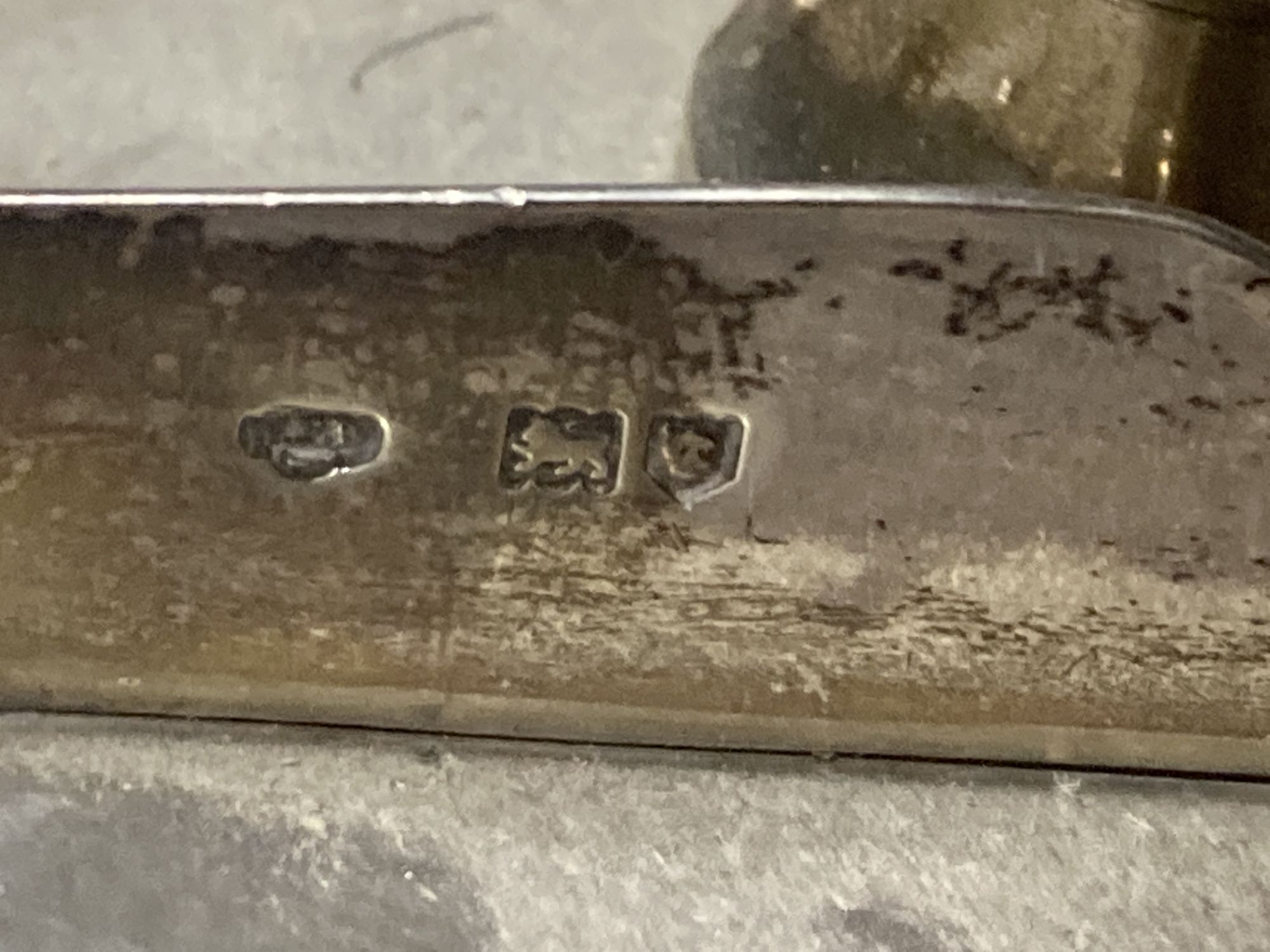 A George V silver square table lighter with wick and two cylindrical compartments (incomplete?), London, 1913, 10.9cm.